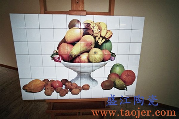 上图：盛江陶瓷 定制激光打印瓷像大型陶瓷壁画——水果 购买定制请点击图片