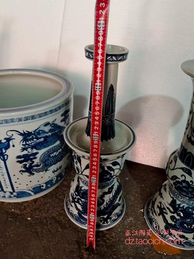 明】五彩 龍紋包錫 茶托 共仕覆 景徳鎮 中国美術 中国古玩 纽约大都会